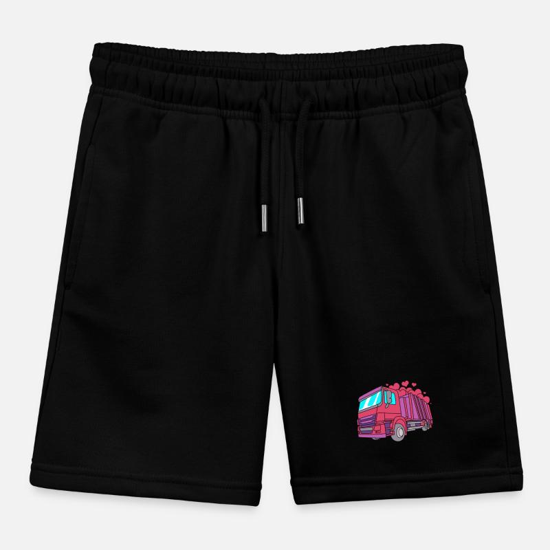 Garbage Can Garbage Truck Garbage Truck Garbage Man Kids Organic Sweat Shorts by Stanley/Stella