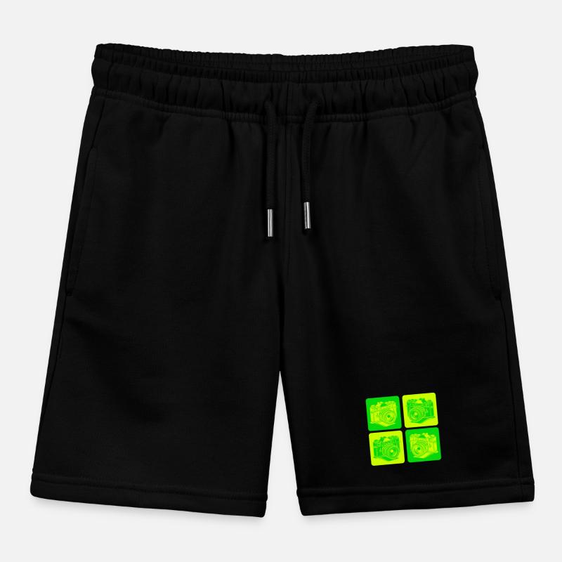 Camera – Pop Art Photography Camera Kids Organic Sweat Shorts by Stanley/Stella