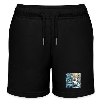 Meerjungfrau Nixe blond Art Nouveau Geschenk - Kinder Organic Joggingshorts Mini Bolter von Stanley/Stella - Schwarz - Vorne