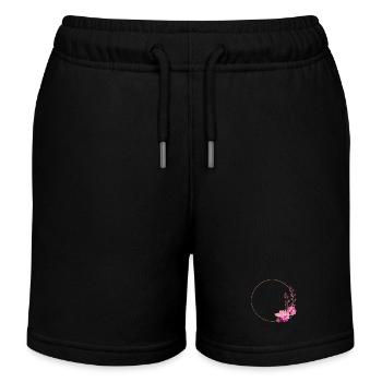 Goldrahmen mit pink-roten Blumen –edel & verspielt - Kinder Organic Joggingshorts Mini Bolter von Stanley/Stella - Schwarz - Vorne