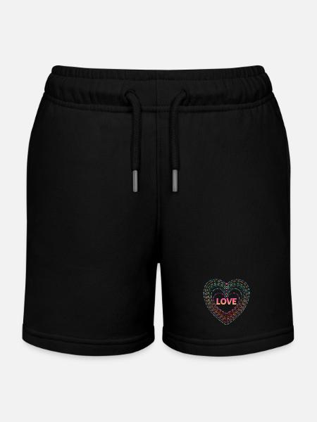 Love. - Kids Organic Sweat Shorts by Stanley/Stella - black