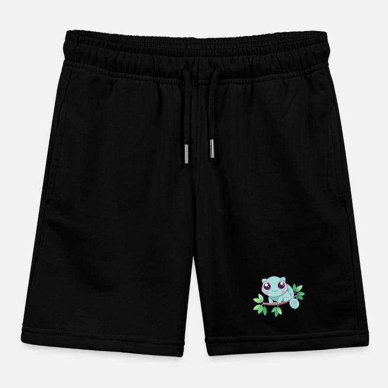 Bébé caméléon turquoise sur une branche Short de jogging enfant bio Stanley/Stella