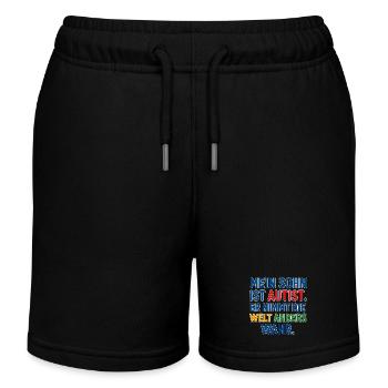 Mein Sohn ist Autist - Autismus Spruch Geschenk - Kinder Organic Joggingshorts Mini Bolter von Stanley/Stella - Schwarz - Vorne