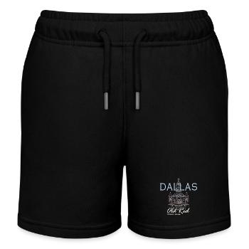 Dallas, Landmark Hand Drawing, Texas, America - Kids Organic Sweat Shorts by Stanley/Stella - black - Front