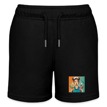 Chaos im Dienst. Ruhe im Kaffee. - Kinder Organic Joggingshorts Mini Bolter von Stanley/Stella - Schwarz - Vorne