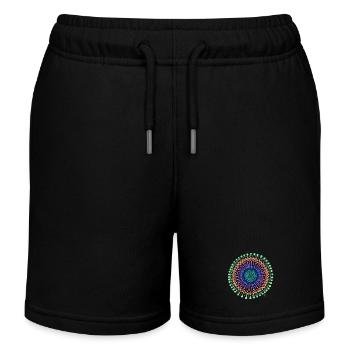 Mandala Traum - Kinder Organic Joggingshorts Mini Bolter von Stanley/Stella - Schwarz - Vorne