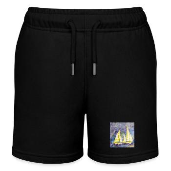 Sailboat - Kids Organic Sweat Shorts by Stanley/Stella - black - Front