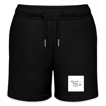 Social Battery à 1 pour cent Humour Tee - Short de jogging enfant bio Stanley/Stella - noir - Devant
