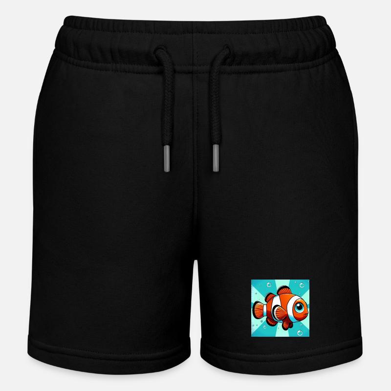 Clownfisch - Kinder Organic Joggingshorts Mini Bolter von Stanley/Stella - Schwarz