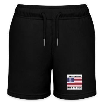 Drapeau patriotique américain avec texte en gras - Short de jogging enfant bio Stanley/Stella - noir - Devant