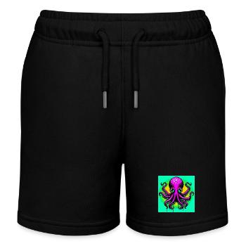 Krake - Kinder Organic Joggingshorts Mini Bolter von Stanley/Stella - Schwarz - Vorne