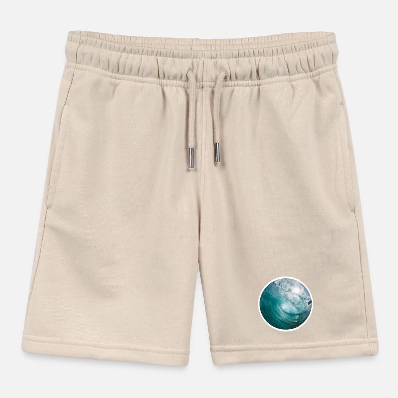 Wave Motion Sea Art Kids Organic Sweat Shorts by Stanley/Stella