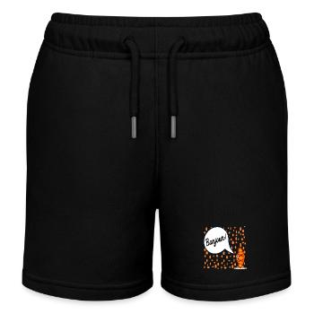 Hello French Croissant France - Kids Organic Sweat Shorts by Stanley/Stella - black - Front