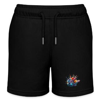 Farbiges Hören - Kinder Organic Joggingshorts Mini Bolter von Stanley/Stella - Schwarz - Vorne