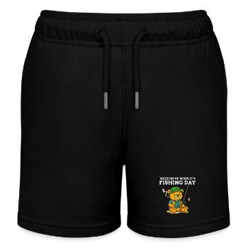 Weck mich auf, wenn Angeltag ist - Angelhumor - Kinder Organic Joggingshorts Mini Bolter von Stanley/Stella - Schwarz - Vorne
