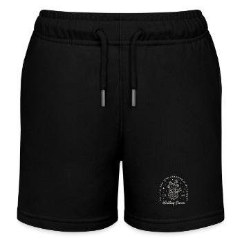 Stricken ist meine Therapie Garn horten lustige Strickerin - Kinder Organic Joggingshorts Mini Bolter von Stanley/Stella - Schwarz - Vorne