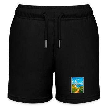 Affiche de voyage Pembrokeshire Pays de Galles Paysage urbain WPA - Short de jogging enfant bio Stanley/Stella - noir - Devant