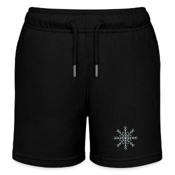 Kompliziertes Schneeflocken-Linien-Art-Design - Kinder Organic Joggingshorts Mini Bolter von Stanley/Stella - Schwarz - Vorne