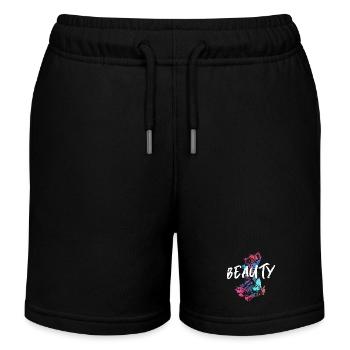 Illustration de betta fish Colorée avec Mot Beauté - Short de jogging enfant bio Stanley/Stella - noir - Devant