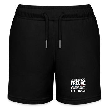 Citation humoristique bébé  - Short de jogging enfant bio Stanley/Stella - noir - Devant