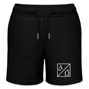 Christian Alpha Omega Sign of Your Faith - Kids Organic Sweat Shorts by Stanley/Stella - black - Front