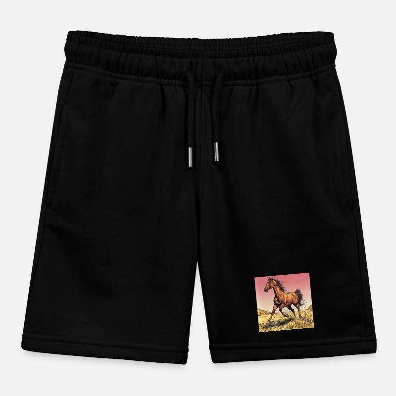Dynamischer Wildpferd-Print Kinder Organic Joggingshorts Mini Bolter von Stanley/Stella