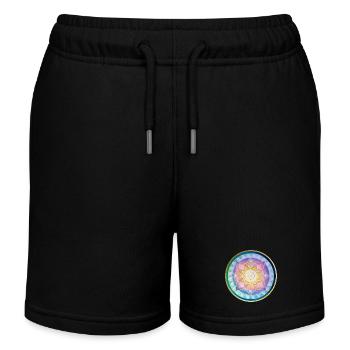 Harmonisches Mandala Meditations design - Kinder Organic Joggingshorts Mini Bolter von Stanley/Stella - Schwarz - Vorne