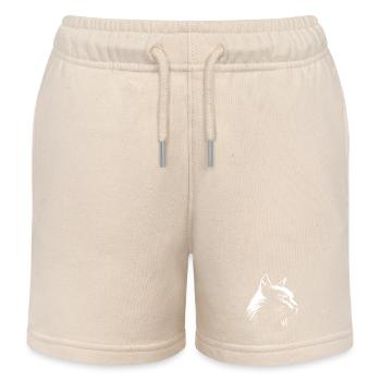 Cat white :-) - Kids Organic Sweat Shorts by Stanley/Stella - soft Ecru - Front