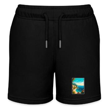 Makarska, Croatie, Falaise, Côte méditerranéenne - Short de jogging enfant bio Stanley/Stella - noir - Devant