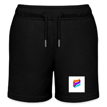 Colorful Ribbon Shape Abstract - Kids Organic Sweat Shorts by Stanley/Stella - black - Front