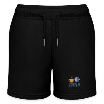 Coffee AI Power Design - Kids Organic Sweat Shorts by Stanley/Stella - black - Front