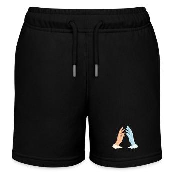 Hände im Wolkenlicht- Jenseits-Spirit-Soul - Kinder Organic Joggingshorts Mini Bolter von Stanley/Stella - Schwarz - Vorne