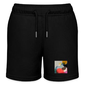 Abstrakte Farbformen Komposition - Kinder Organic Joggingshorts Mini Bolter von Stanley/Stella - Schwarz - Vorne