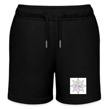 Mandala Pastell Blume Aquarell - Kinder Organic Joggingshorts Mini Bolter von Stanley/Stella - Schwarz - Vorne