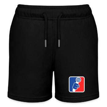 Microphone Check League Icon – Sportfan - Kinder Organic Joggingshorts Mini Bolter von Stanley/Stella - Schwarz - Vorne