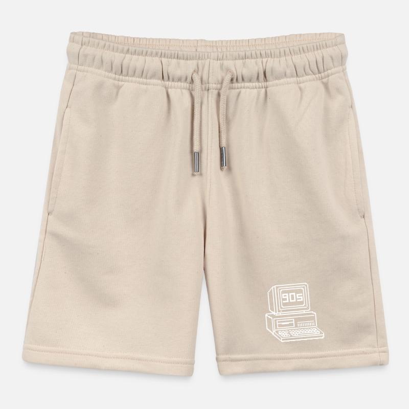 Retro 90s Console Pixel Art Kids Organic Sweat Shorts by Stanley/Stella