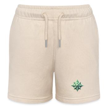 Green Star Shell - Kids Organic Sweat Shorts by Stanley/Stella - soft Ecru - Front