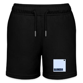 HAUSBAU BAUHERR HERZ - Kinder Organic Joggingshorts Mini Bolter von Stanley/Stella - Schwarz - Vorne