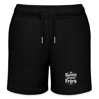 Bientôt Grand Frère Étoilé - Short de jogging enfant bio Stanley/Stella - noir - Devant