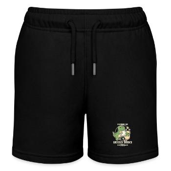 Großer Bruder 2026 Ei Baby Dino Dinosaurier - Kinder Organic Joggingshorts Mini Bolter von Stanley/Stella - Schwarz - Vorne
