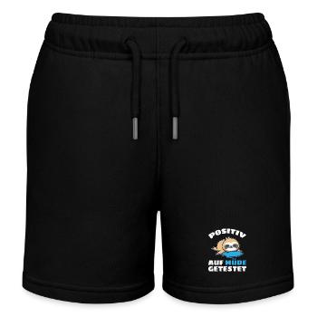 Testé positif pour la fatigue des paresseux fatigués - Short de jogging enfant bio Stanley/Stella - noir - Devant