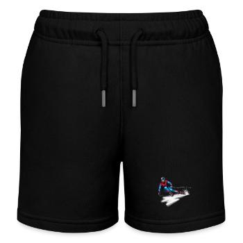 Bunter Skifahrer in Action - Kinder Organic Joggingshorts Mini Bolter von Stanley/Stella - Schwarz - Vorne