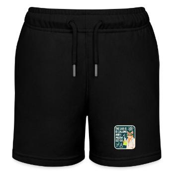 Le labo m’appelle et je miaou va science chat - Short de jogging enfant bio Stanley/Stella - noir - Devant