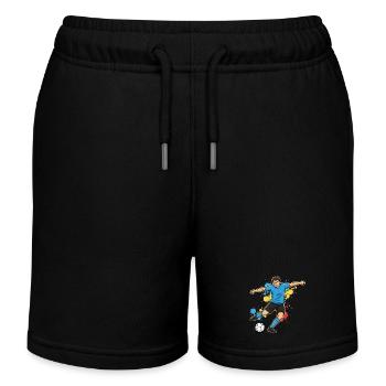 Kicker in a splash of color soccer player - Kids Organic Sweat Shorts by Stanley/Stella - black - Front