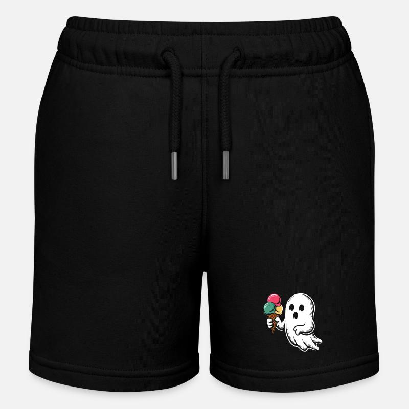 Geist mit Eiscreme - Kids Organic Sweat Shorts by Stanley/Stella - black