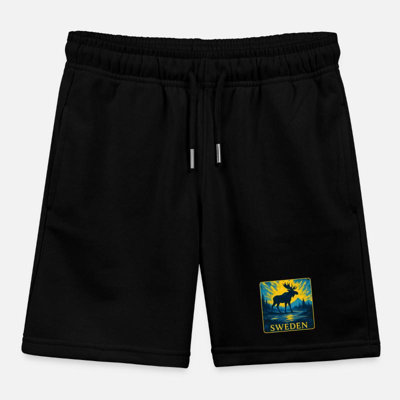 Schweden Elch Silhouette Design Kinder Organic Joggingshorts Mini Bolter von Stanley/Stella