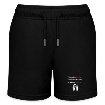 Rude? Just Honest – Funny Truth Quote T-Shirt - Kids Organic Sweat Shorts by Stanley/Stella - black - Front