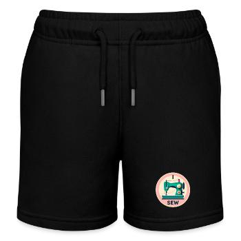 Silhouette de machine à coudre vintage - Short de jogging enfant bio Stanley/Stella - noir - Devant