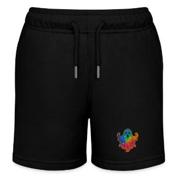 Rainbow Spirit Glitter - Kids Organic Sweat Shorts by Stanley/Stella - black - Front