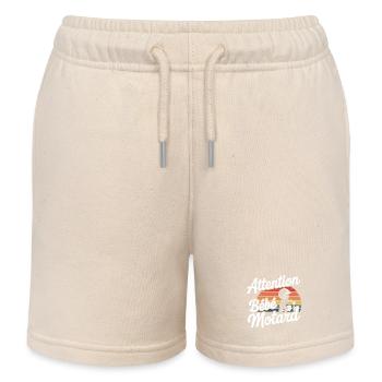 Attention Vintage Biker Baby - Kids Organic Sweat Shorts by Stanley/Stella - soft Ecru - Front